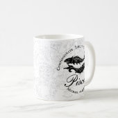 Vintage Schwarz-weiße Zodiac-Eigenschaften Kaffeetasse (VorderseiteRechts)