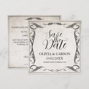 Vintage Schwarze Art Deco Hochzeit Save the Date