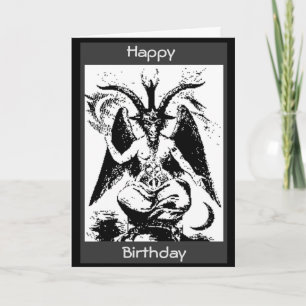 Vintage Schwarze Baphomet-Geburtstag Karte