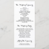 Vintage Schwarze Blume verrichten Hochzeitsprogram Programm (Rückseite)