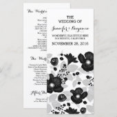 Vintage Schwarze Blume verrichten Hochzeitsprogram Programm (Vorne/Hinten)