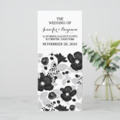 Vintage Schwarze Blume verrichten Hochzeitsprogram Programm (Stehend Vorderseite)