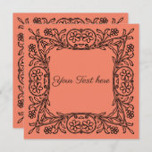 Vintage schwarze Blumengrenze Ankündigung (Vorne/Hinten)