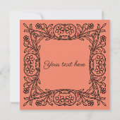 Vintage schwarze Blumengrenze Ankündigung (Rückseite)