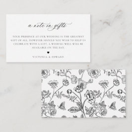 Vintage schwarze Blüte Ein Hinweis auf Geschenke H Begleitkarte