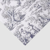 Vintage schwarze Blütentoile de jouy monogram Seidenpapier (Detail)