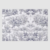 Vintage schwarze Blütentoile de jouy monogram Seidenpapier (Vorderseite)