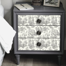 Vintage schwarze Blütentoile de jouy