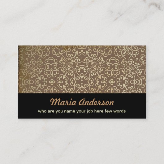 Vintage schwarze braune Geschäftskarte Visitenkarte (Vorderseite)