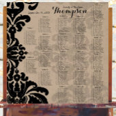 Vintage schwarze Damaskus, braune Papiersitzkarte Poster