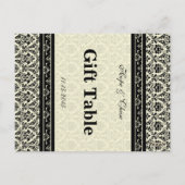 Vintage schwarze Damaskus-Grenzen Postkarte (Rückseite)