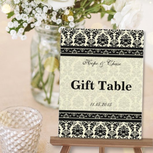 Vintage schwarze Damaskus-Grenzen Postkarte