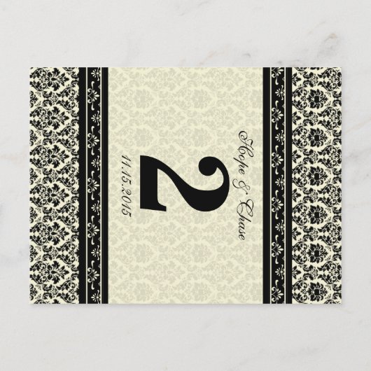 Vintage schwarze Damaskus-Grenzen Postkarte (Rückseite)