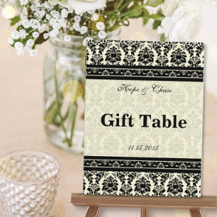 Vintage Schwarze Damast-Rahmen Postkarte