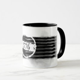 Vintage Schwarze Farbe Flag 1776, 4. Juli Tasse