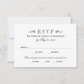 Vintage Schwarze Halbpension Blühend Hochzeit RSVP Karte (Vorderseite)
