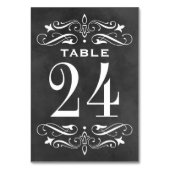 Vintage Schwarze Halbpension Blühend Hochzeit Tischnummer (Vorderseite)