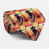 Vintage Schwarze Halloween-Katze Krawatte (Gerollt)