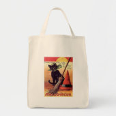 Vintage Schwarze Halloween-Katze Tragetasche (Vorne)