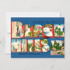 Vintage Schwarze Hügel SD Gruß Postkarte