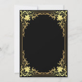 Vintage Schwarze Imitate Verzierte Kalligrafie Hoc Einladung (Rückseite)