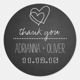 Vintage Schwarze Karte | Herzliche Hochzeit Vielen Runder Aufkleber