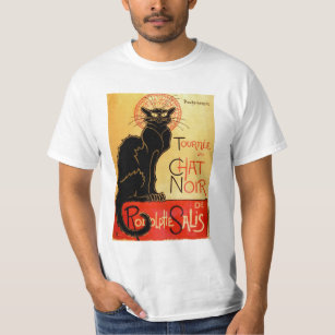 Vintage schwarze Katze Art Nouveau Le Chat Noir T-Shirt