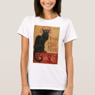 Vintage schwarze Katze Art Nouveau Le Chat Noir T-Shirt