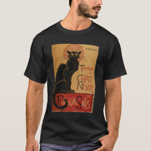 Vintage schwarze Katze Art Nouveau Le Chat Noir T-Shirt