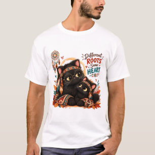 Vintage Schwarze Katze Ästhetik T-Shirt – Süße Got