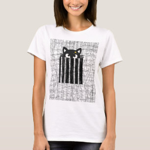 Vintage Schwarze Katze Damen T-Shirt