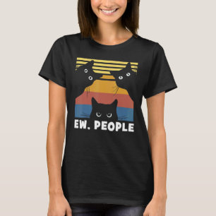 Vintage Schwarze Katze Ew Menschen Katze Kat T-Shirt