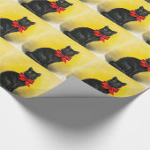 Vintage schwarze Katze Geschenkpapier (Ecke)