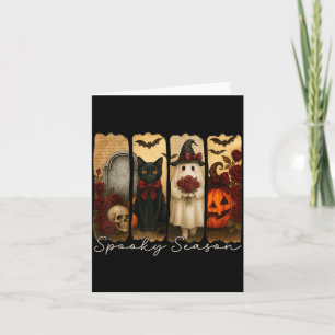 Vintage schwarze Katze Halloween Gruselige schwarz Karte