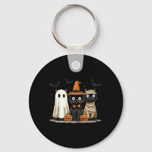 Vintage schwarze Katze Halloween Kürbis gruseliger Schlüsselanhänger