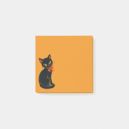 Vintage Schwarze Katze Halloween Post-it Klebezettel