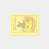 Vintage schwarze Katze Halloween Post-it Klebezettel (Vorderseite)