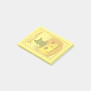 Vintage schwarze Katze Halloween Post-it Klebezettel