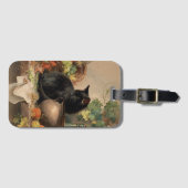Vintage schwarze Katze im Herbst Früchte Gepäckanhänger (Vorderseite (Horizontal))