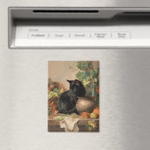 Vintage schwarze Katze im Herbst Früchte Magnet (In Situ (Geschirrspüler))