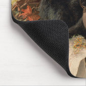 Vintage schwarze Katze im Herbst Früchte Mousepad (Ecke)
