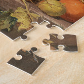 Vintage schwarze Katze im Herbst Früchte Puzzle (Seite)
