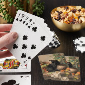 Vintage schwarze Katze im Herbst Früchte Spielkarten (In Situ)