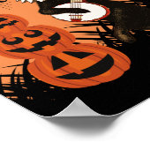 Vintage Schwarze Katze in sprichwörtlicher Nacht Poster (Ecke)