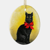Vintage schwarze Katze Keramikornament (Rechts)