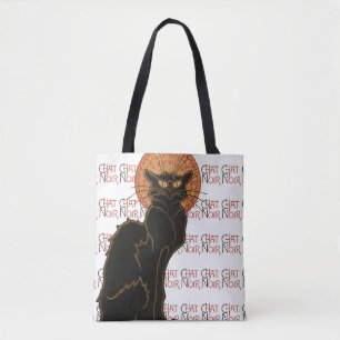 Vintage Schwarze Katze Le Chat Noir Art Nouveau Tasche