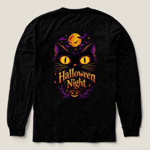 Vintage Schwarze Katze Leuchtende Augen Halloween  Tri-Blend Shirt
