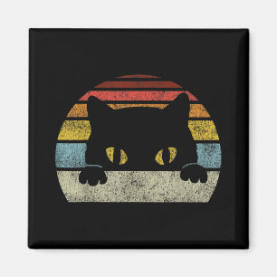 Vintage schwarze Katze Lover, Retrostil Schwarze K Magnet