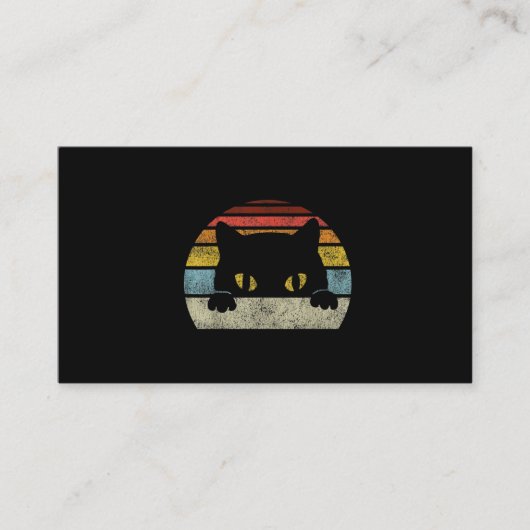 Vintage schwarze Katze Lover, Retrostil Schwarze K Visitenkarte (Vorderseite)