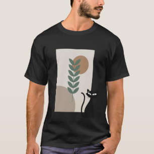 Vintage Schwarze Katze Mid Century Modern Retro Ar T-Shirt